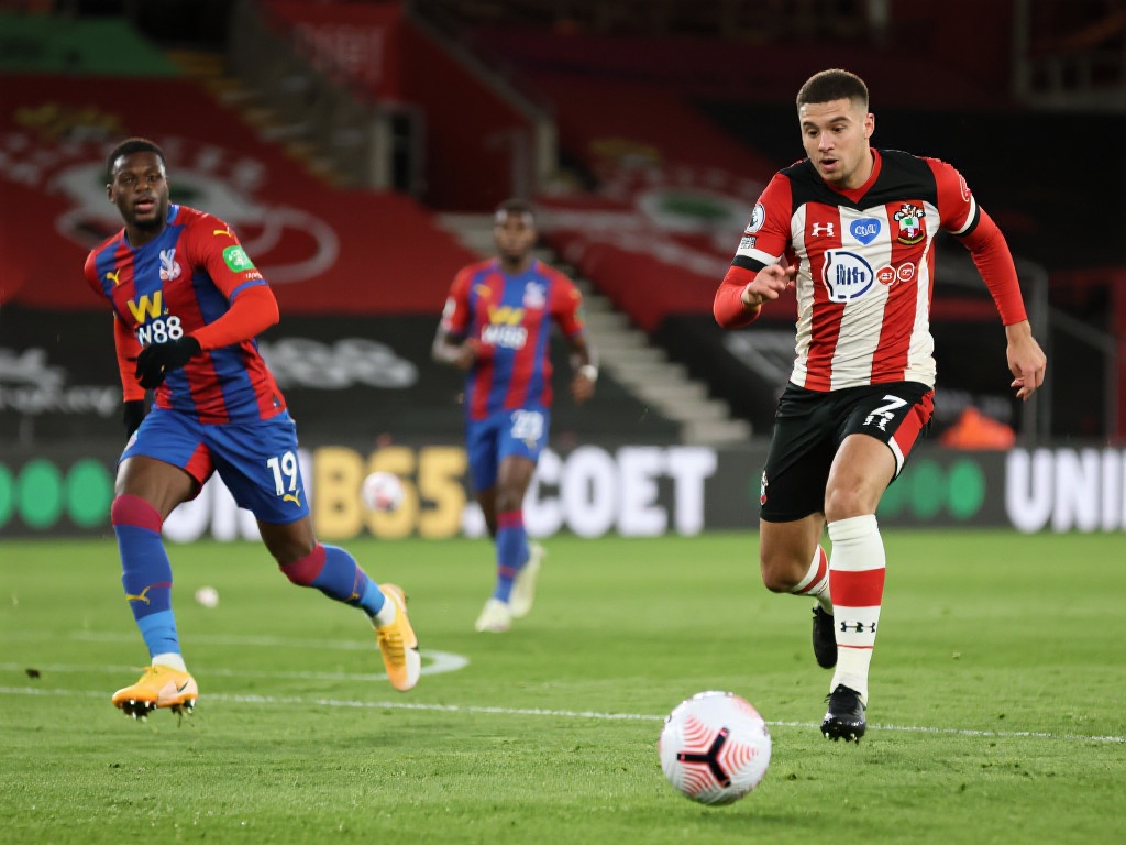 南安普敦与水晶宫握手言和 数据统计显示,南安普敦的控球率高达58%